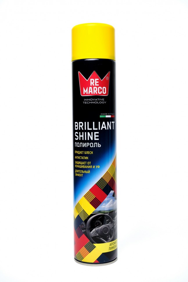 Полироль для пластика Re Marco "BRILLIANT SHINE" Лимон, 750 мл.