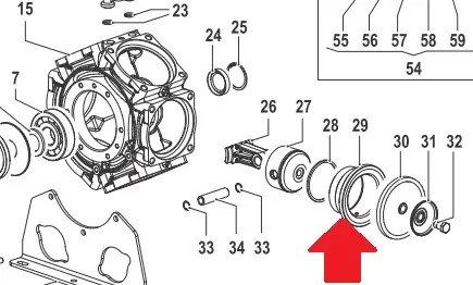 Цилиндр поршня 89х12 насоса BP/BPS 300