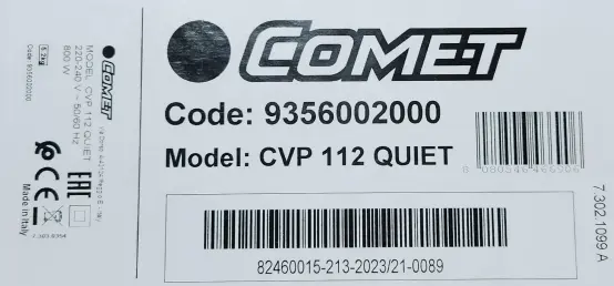 Пылесос для сухой уборки Сомет CVP 112 Quiet бак 12 л (бак пластик); 220 В; 800Вт