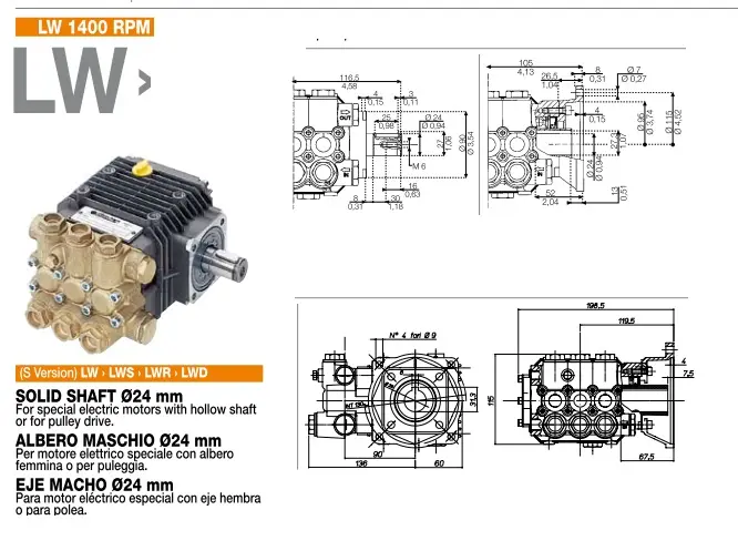 Насос Comet LW 3525 S (14/200); 1450 об/мин вал ø24 мм (6300080000)