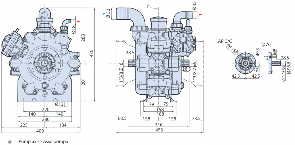 Мембранный насос AR 215 bp C/C арт.1212