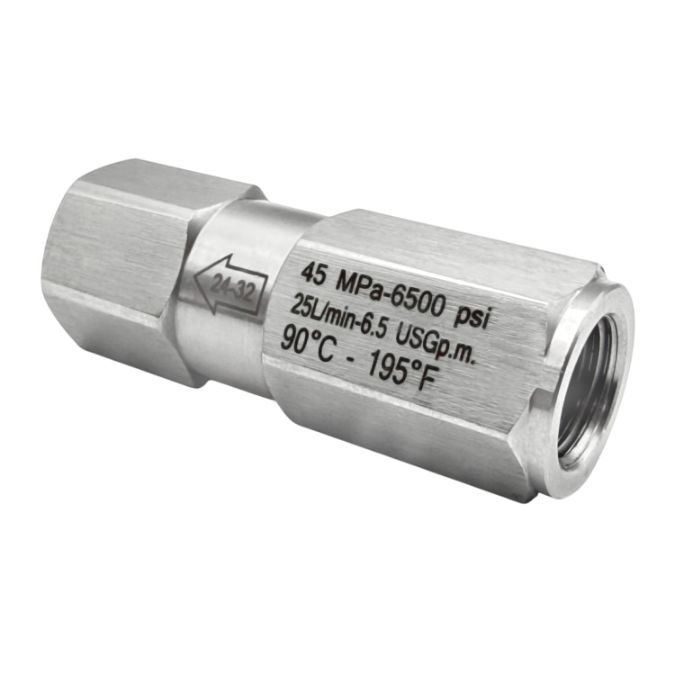 Обратный клапан нерж. сталь, 1/4 (до 450 бар)