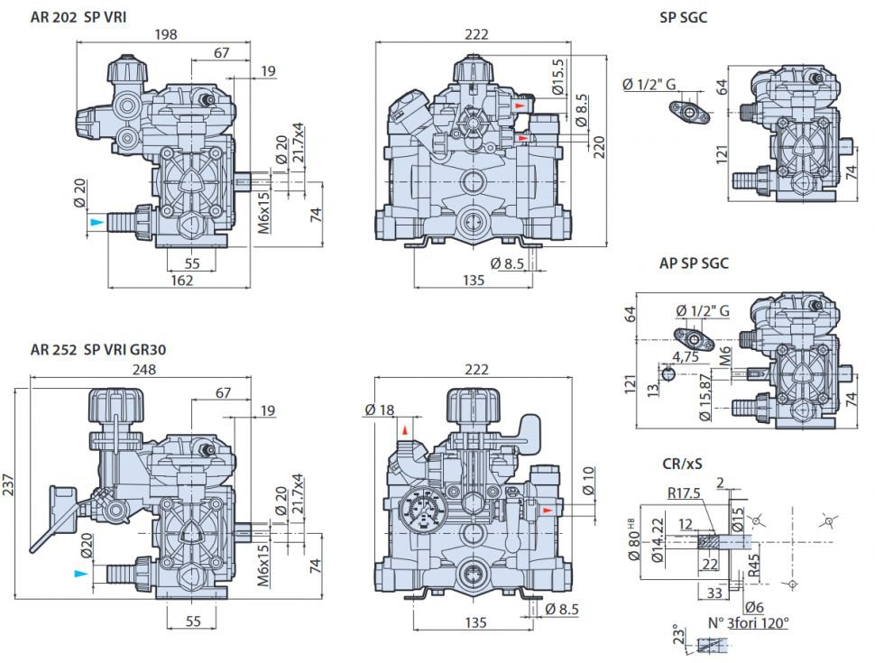 Мембранный насос AR 252 SP SGC  арт.158
