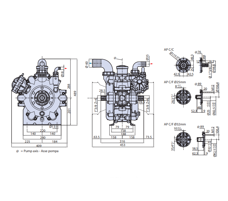 Мембранный насос AR 280 bp AP NBR C/C арт.1182