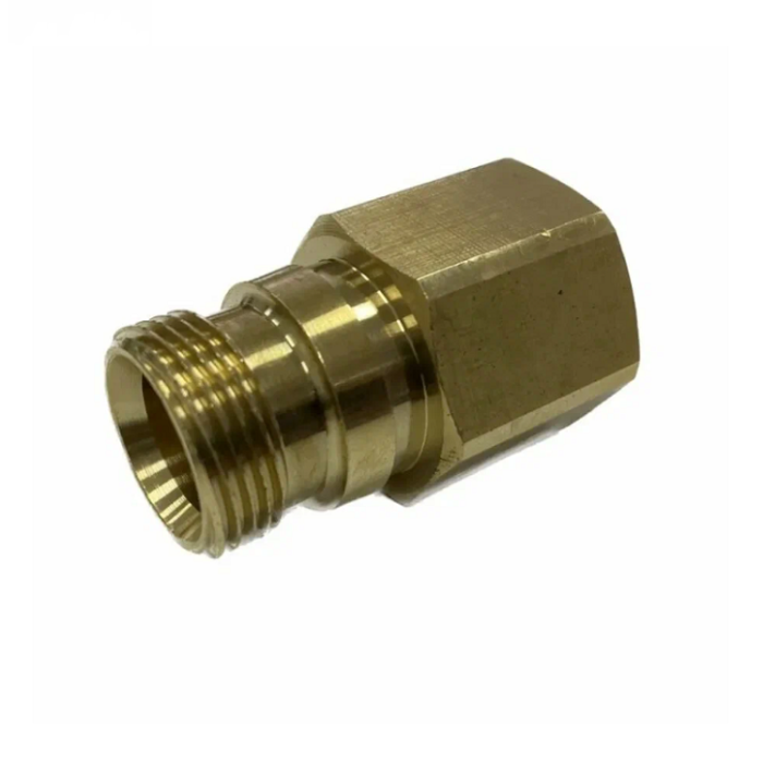 Коннектор типа KARCHER EASY LOCK. Резьба TR22-M ID14/ шаг 15, M22-F Pin 14, латунь + нерж.сталь