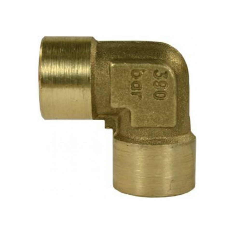 Переходник (угловой) 1/4 внут-1/4 внут,350bar, латунь