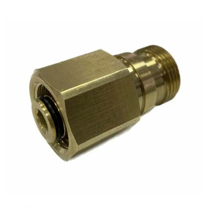 Коннектор типа KARCHER EASY LOCK. Резьба TR22-M ID14/ шаг 15, M22-F Pin 14, латунь + нерж.сталь