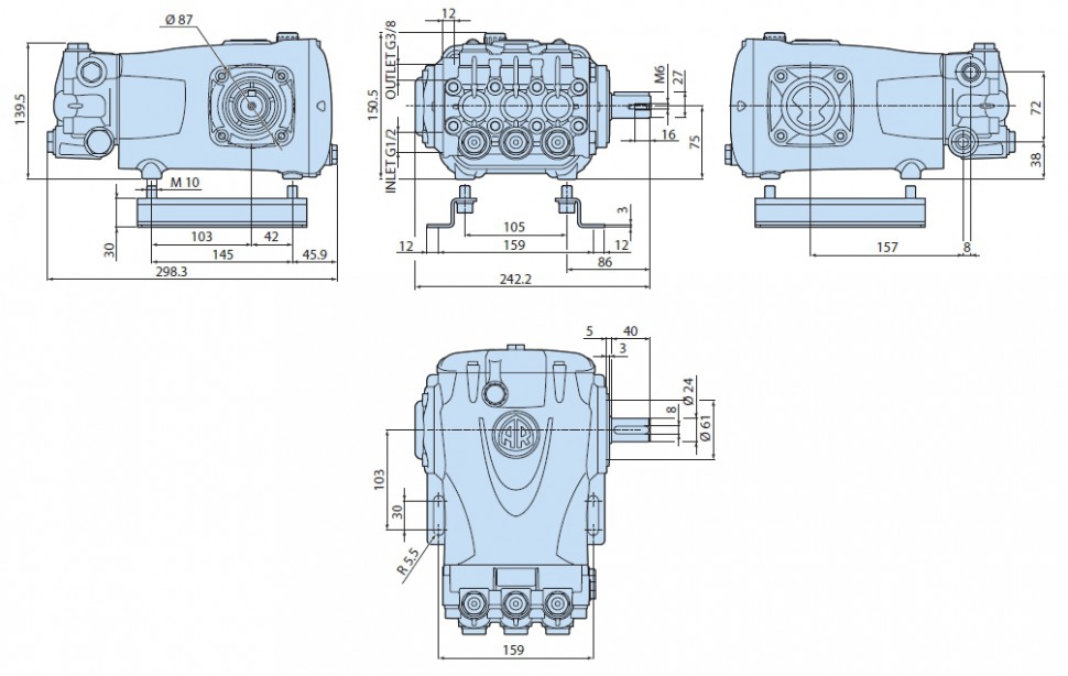 Насос Annovi Reverberi RG 15.15 N DX