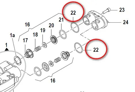 Кольцо 2,0х25 насоса APS31/41