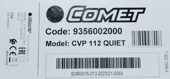 Пылесос для сухой уборки Сомет CVP 112 Quiet бак 12 л (бак пластик); 220 В; 800 Вт
