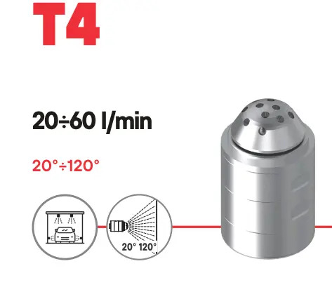 Насадка для мойки емкостей T4 с гидроприводом 120°; 15л/мин; 250бар; (нерж). вход 1/2г.