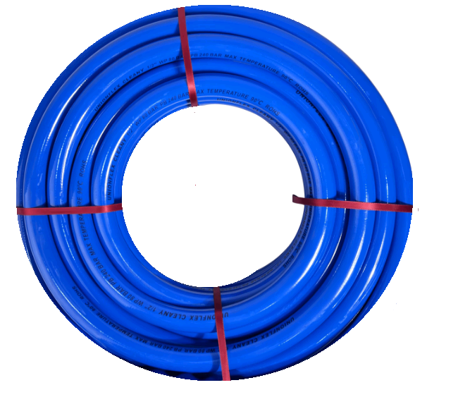 Шланг синий обрезиненный для пищевой промышленности UNIONFLEX DN 12 – 80 бар 90°C