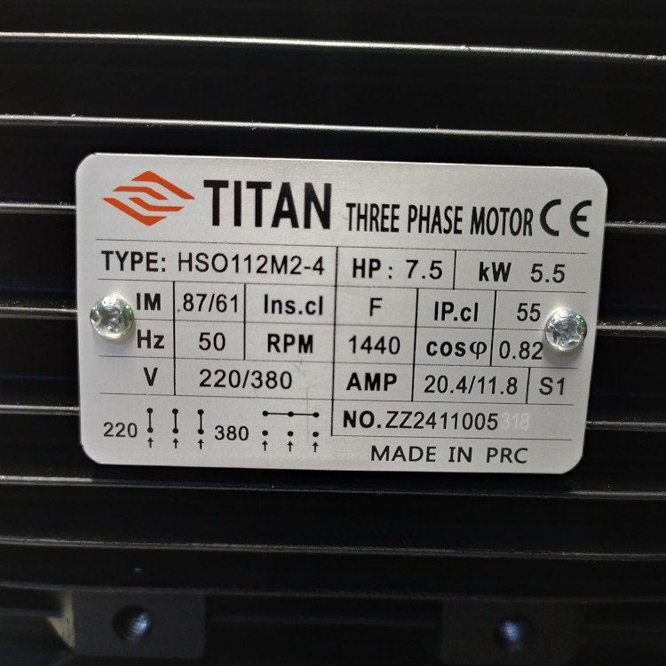 Электродвигатель TITAN 230/400 В - 50 Гц, 5,5 кВт, фланец 75мм