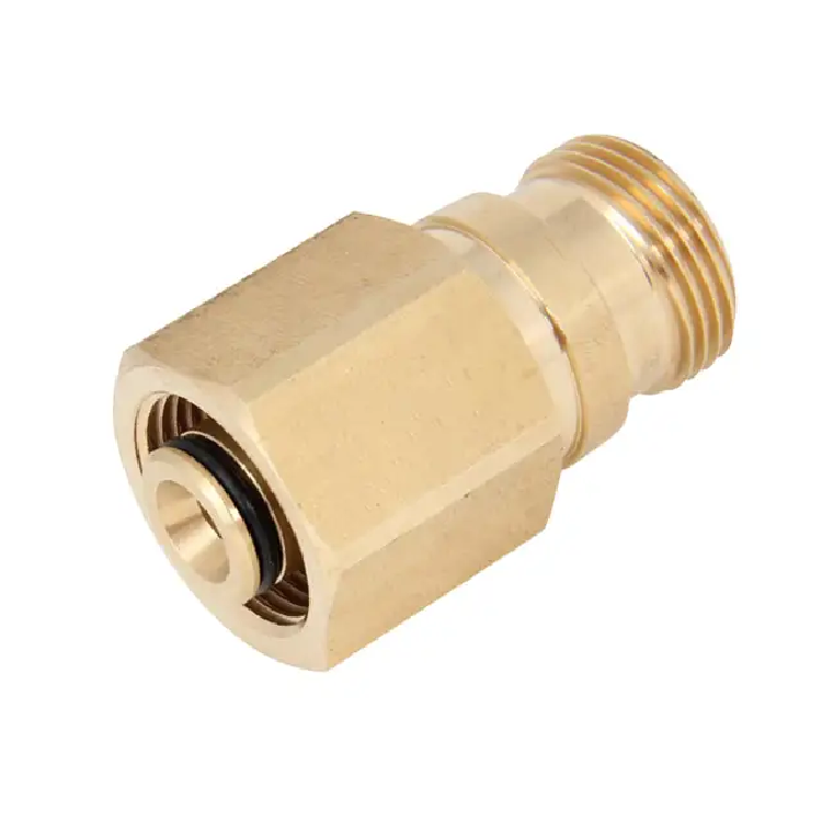 Коннектор типа KARCHER HD EASY LOCK. Резьба TR22-M ID14/ шаг 16, M22-F Pin 14, латунь + нерж.сталь