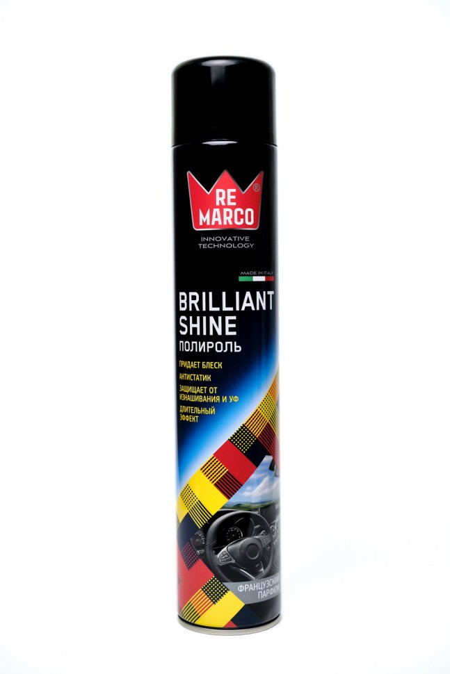 Полироль для пластика Re Marco "BRILLIANT SHINE" Французский парфюм, 750 мл.