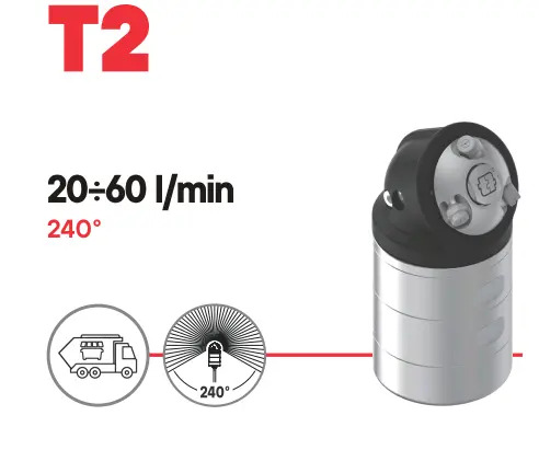 Насадка для мойки емкостей T2 с гидроприводом 240°; 20л/мин; 250бар; (нерж). вход 1/2г.