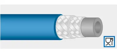 Шланг синий обрезиненный для пищевой промышленности AQUAFOAM DN 12 – WP 50 бар165 °C