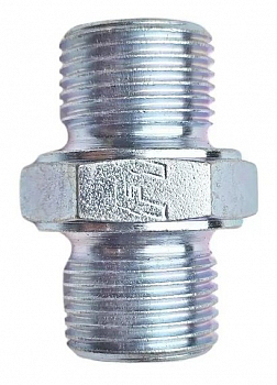 Переходник штуцер 1/4"; штуцер 1/4" нерж. 600 бар