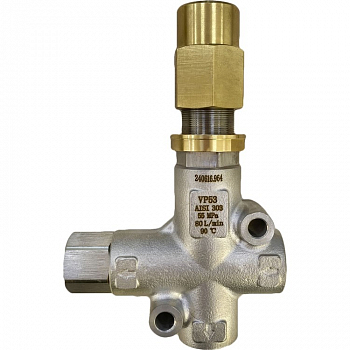 Регулятор давления 550 бар, 80 л/мин, 90°C, вход G1/2, выход G1/2, By-pass G1/2